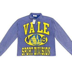 NWT Vale Forever Mns VS Sports Division Rugby LS Rugby Shirt Yellow Embroidery